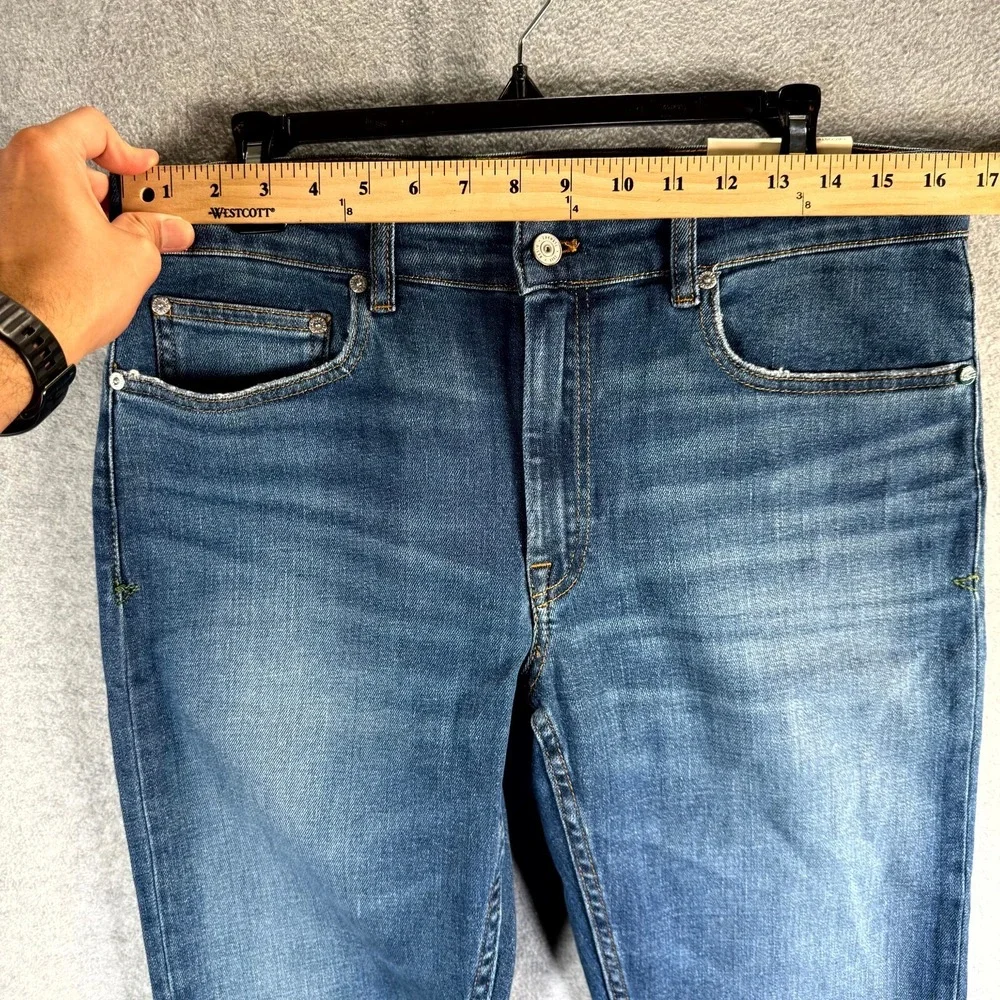 Lacoste Jeans Men's 33 X 34 Blue Denim Stretch Slim Fit Medium Wash Straight Leg
